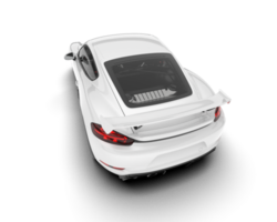 White sport car on transparent background. 3d rendering - illustration png