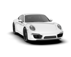 White sport car on transparent background. 3d rendering - illustration png