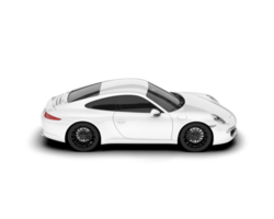 White sport car on transparent background. 3d rendering - illustration png