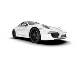 White sport car on transparent background. 3d rendering - illustration png