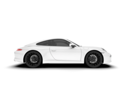 White sport car on transparent background. 3d rendering - illustration png