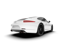 White sport car on transparent background. 3d rendering - illustration png