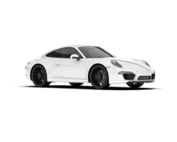 White sport car on transparent background. 3d rendering - illustration png