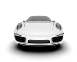 White sport car on transparent background. 3d rendering - illustration png