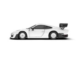 White sport car on transparent background. 3d rendering - illustration png