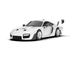 White sport car on transparent background. 3d rendering - illustration png