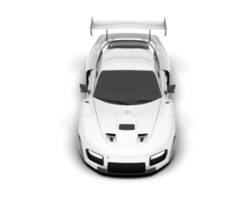 White sport car on transparent background. 3d rendering - illustration png