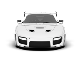 White sport car on transparent background. 3d rendering - illustration png