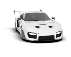 White sport car on transparent background. 3d rendering - illustration png