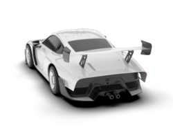 White sport car on transparent background. 3d rendering - illustration png