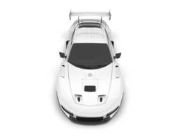 White sport car on transparent background. 3d rendering - illustration png