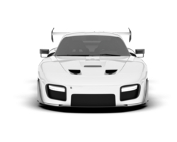 White sport car on transparent background. 3d rendering - illustration png