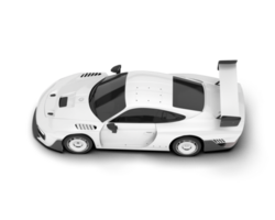 White sport car on transparent background. 3d rendering - illustration png