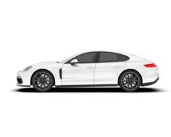 White sport car on transparent background. 3d rendering - illustration png