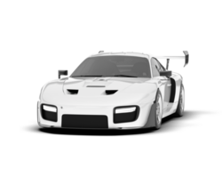 White sport car on transparent background. 3d rendering - illustration png