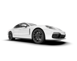 blanco deporte coche en transparente antecedentes. 3d representación - ilustración png