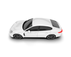 White sport car on transparent background. 3d rendering - illustration png