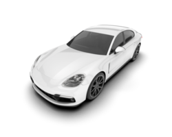 White sport car on transparent background. 3d rendering - illustration png