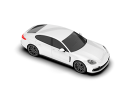 White sport car on transparent background. 3d rendering - illustration png