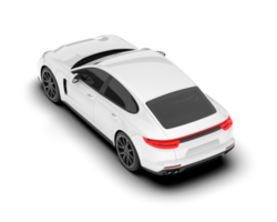 White sport car on transparent background. 3d rendering - illustration png