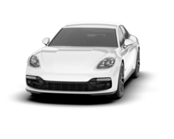 White sport car on transparent background. 3d rendering - illustration png