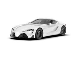 White sport car on transparent background. 3d rendering - illustration png