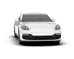 White sport car on transparent background. 3d rendering - illustration png