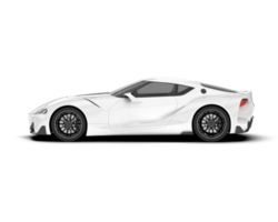 White sport car on transparent background. 3d rendering - illustration png