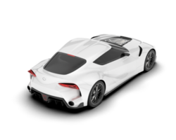 White sport car on transparent background. 3d rendering - illustration png