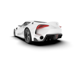 White sport car on transparent background. 3d rendering - illustration png