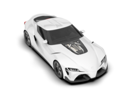 White sport car on transparent background. 3d rendering - illustration png