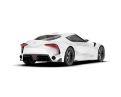 White sport car on transparent background. 3d rendering - illustration png