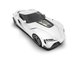 White sport car on transparent background. 3d rendering - illustration png