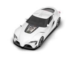 White sport car on transparent background. 3d rendering - illustration png