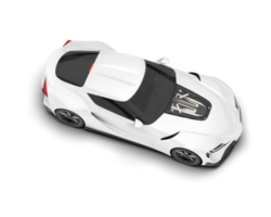 White sport car on transparent background. 3d rendering - illustration png