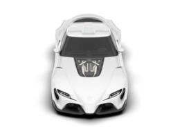 White sport car on transparent background. 3d rendering - illustration png