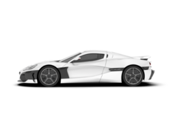 White sport car on transparent background. 3d rendering - illustration png