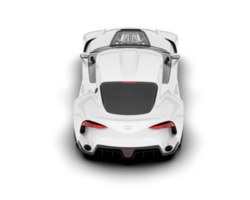 White sport car on transparent background. 3d rendering - illustration png