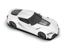 White sport car on transparent background. 3d rendering - illustration png