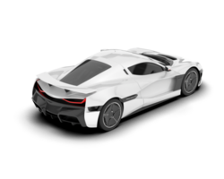 White sport car on transparent background. 3d rendering - illustration png