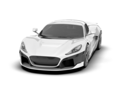 White sport car on transparent background. 3d rendering - illustration png