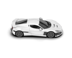 White sport car on transparent background. 3d rendering - illustration png