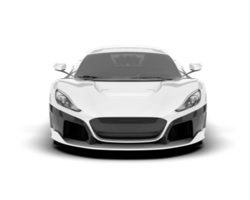 White sport car on transparent background. 3d rendering - illustration png