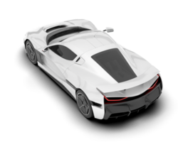 White sport car on transparent background. 3d rendering - illustration png