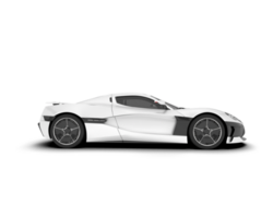 White sport car on transparent background. 3d rendering - illustration png