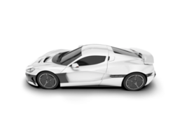 White sport car on transparent background. 3d rendering - illustration png