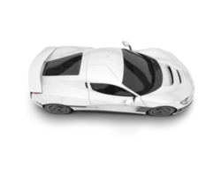 White sport car on transparent background. 3d rendering - illustration png