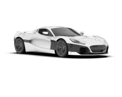 White sport car on transparent background. 3d rendering - illustration png