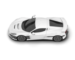 White sport car on transparent background. 3d rendering - illustration png