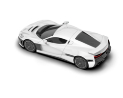 White sport car on transparent background. 3d rendering - illustration png